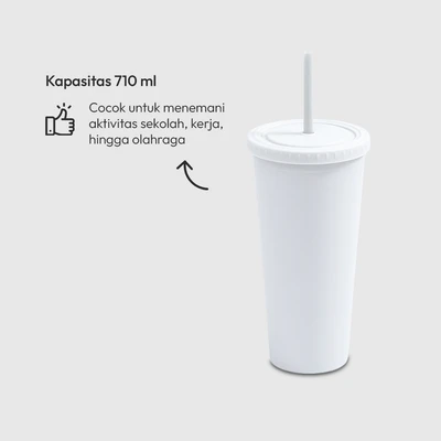 Gambar Appetite Tami Botol Minum Plastik Dengan Sedotan 710 ml - Abu-abu