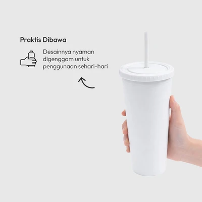 Gambar Appetite Tami Botol Minum Plastik Dengan Sedotan 710 ml - Abu-abu