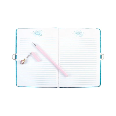 Gambar Make It Real Set Bubble Gum Glitter Lock Journal & Pulpen