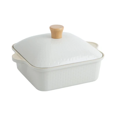 Gambar Kris Nemona Air Wajan Panggang & Hot Pot 2 In 1 Non-Stick Ceramic Coating - Putih
