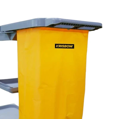 Gambar Krisbow Troli Kebersihan Dengan Holder 121x53x100 cm - Abu-Abu