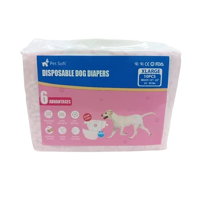 Gambar Pet Soft Popok Anjing Betina Ukuran XL Set 10 pcs - Putih