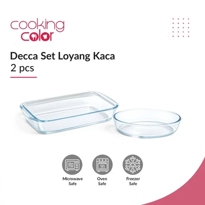 Gambar Cooking Color Decca Loyang Kaca Set 2 pcs Transparan