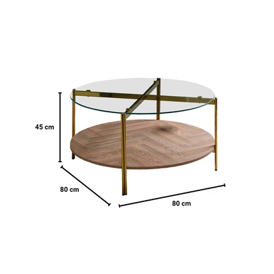 Gambar Informa Vega Meja Tamu Round - Cokelat Walnut