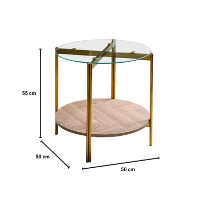 Gambar Informa Vega Meja Sisi Round - Cokelat Walnut