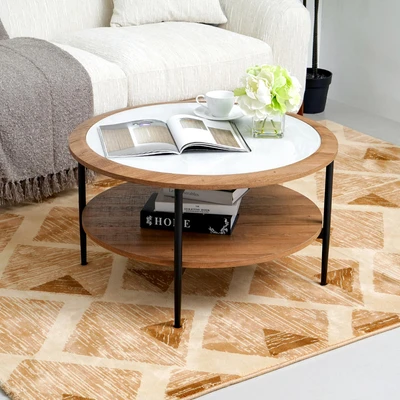 Gambar Informa Victory Meja Tamu Round - Cokelat Walnut