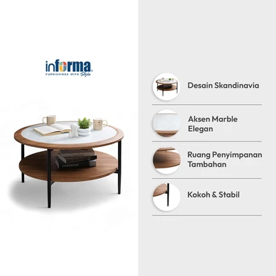 Gambar Informa Victory Meja Tamu Round - Cokelat Walnut
