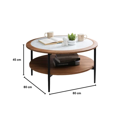 Gambar Informa Victory Meja Tamu Round - Cokelat Walnut