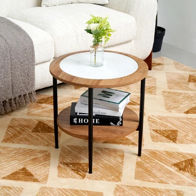Gambar Informa Victory Meja Sisi Round - Cokelat Walnut