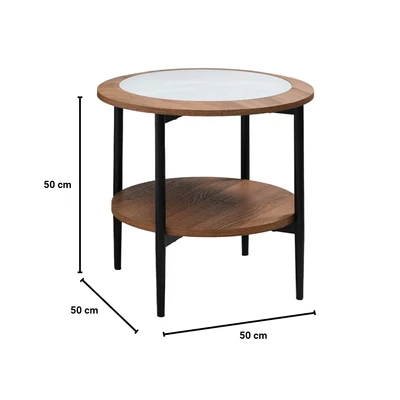 Jual Informa Victory Meja Sisi Round Cokelat Walnut Terbaru | Ruparupa