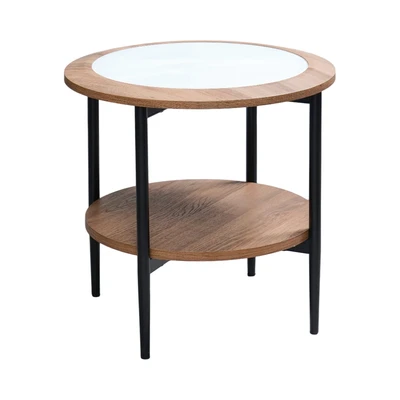 Gambar Informa Victory Meja Tamu Dan Meja Sisi Round Set 2 pcs - Cokelat Walnut