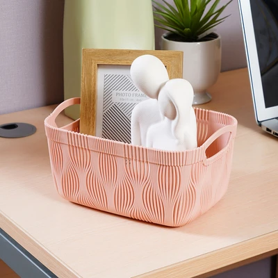 Gambar Stora Kotak Penyimpanan Leaf 23.5x16.5x12 cm - Pink