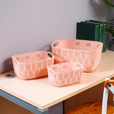 Gambar Stora Kotak Penyimpanan Leaf 23.5x16.5x12 cm - Pink