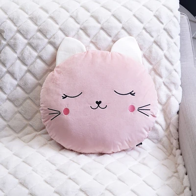 Gambar Ataru Bantal Sofa Polyester Cat Round - Pink