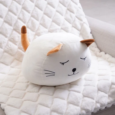 Gambar Ataru Bantal Sofa Polyester Cat Round 30x30 cm - Putih