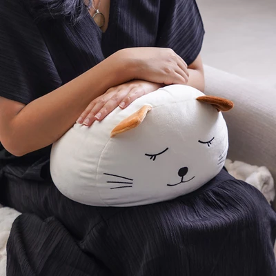 Gambar Ataru Bantal Sofa Polyester Cat Round 30x30 cm - Putih