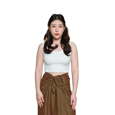 Gambar Pendopo Rok Ikat Wanita Sarung Tali Endek Plain - Cokelat