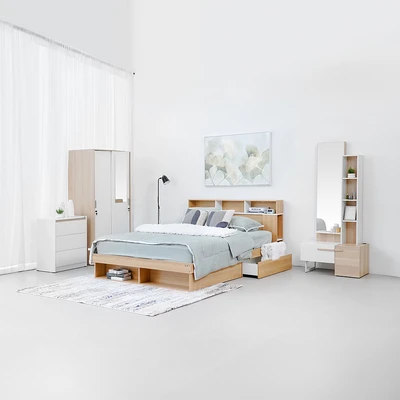 Gambar Informa Giorana Set Kamar Tidur Maple - Putih/Cokelat Oak