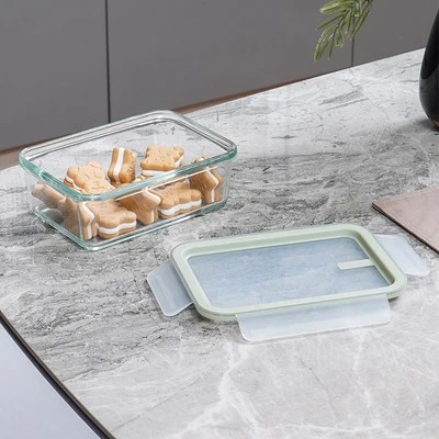 Gambar Glasslock Sens Wadah Makanan Rectangle 700 ml - Hijau
