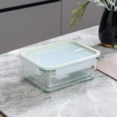 Gambar Glasslock Sens Wadah Makanan Rectangle 700 ml - Hijau