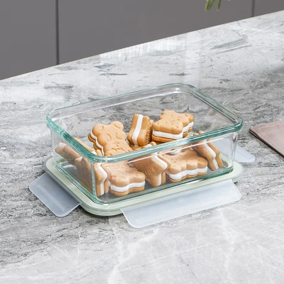 Gambar Glasslock Sens Wadah Makanan Rectangle 700 ml - Hijau