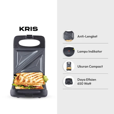 Gambar Kris Sandwich Maker 1 Slice - Hitam Matte