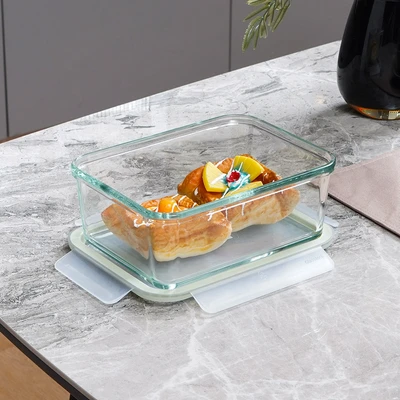 Gambar Glasslock Sens Wadah Makanan Rectangle 1.35 Liter - Hijau