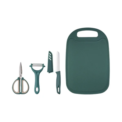 Gambar Culinart Set 4 Pcs Pisau Dapur Dengan Talenan - Hijau