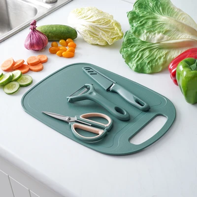 Gambar Culinart Set 4 Pcs Pisau Dapur Dengan Talenan - Hijau