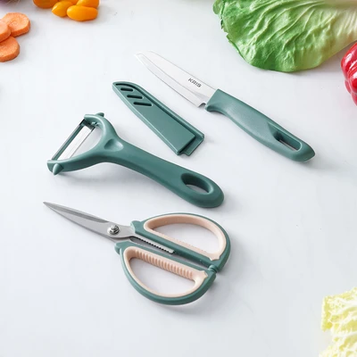 Gambar Culinart Set 4 Pcs Pisau Dapur Dengan Talenan - Hijau