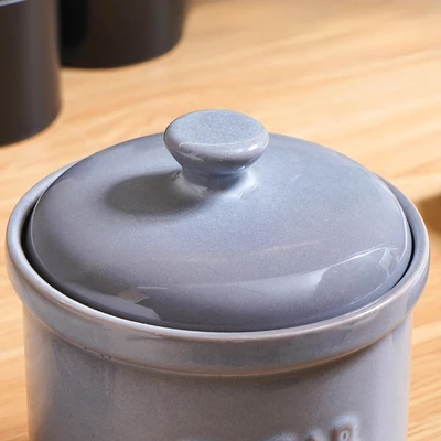 Gambar Appetite Ivy Stoples Gula Stoneware Dengan Tutup 500 ml - Abu-abu