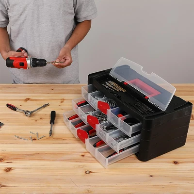 Gambar Maxbuilt Laci Perkakas Portable 3 Tingkat - Hitam