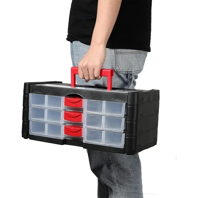 Gambar Maxbuilt Laci Perkakas Portable 3 Tingkat - Hitam