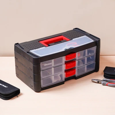 Gambar Maxbuilt Laci Perkakas Portable 3 Tingkat - Hitam