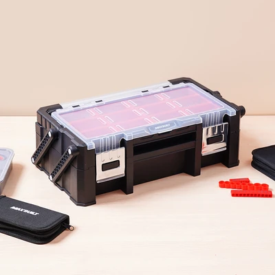 Gambar Maxbuilt Kotak Perkakas Dengan Kompartemen Removable - Hitam/Merah