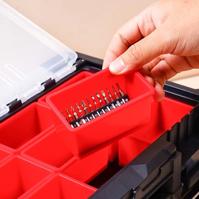 Gambar Maxbuilt Kotak Perkakas Dengan Kompartemen Removable - Hitam/Merah