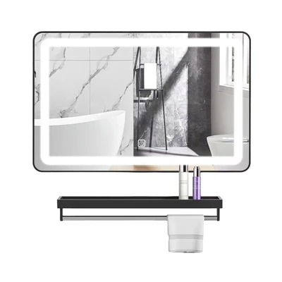 Gambar Informa Dakota Set Rak Dinding Kamar Mandi & Cermin LED - Hitam