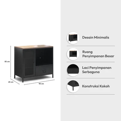 Gambar Informa Levon Lemari Kabinet Low - Hitam