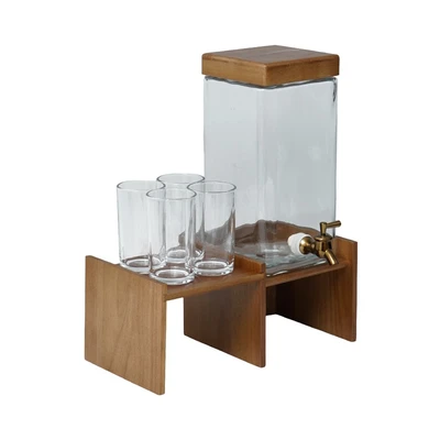Gambar Delicia Shikaku Dispenser Minuman Dengan Gelas & Rak Set 6 pcs
