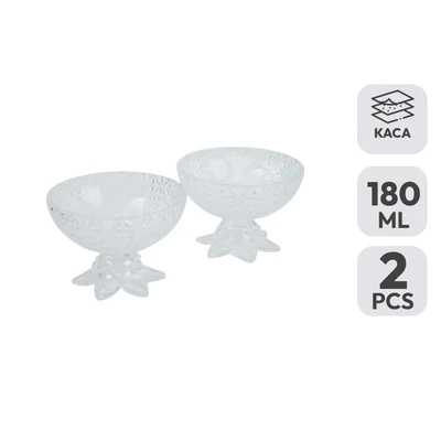 Gambar Delicia Gelas Es Krim Kaca Krystal 180 ml Set 2 pcs Transparan