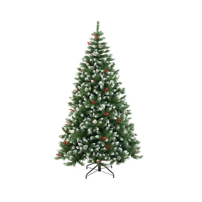 Gambar Noelle 210 cm Pohon Natal Christmas Cone Icy Berries - Hijau