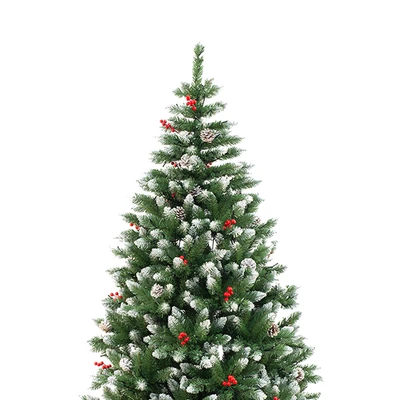Gambar Noelle 210 cm Pohon Natal Christmas Cone Icy Berries - Hijau