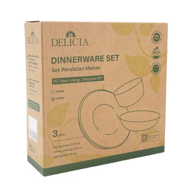 Gambar Delicia Perlengkapan Makan Recycled PET Set 3 pcs - Hijau