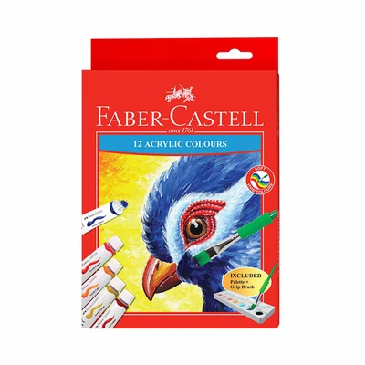 Gambar Faber Castell 12 Ml Set 12 Pcs Cat Akrilik 572312