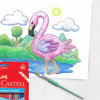 Gambar Faber Castell Kuas Cat Lukis 131423 - Hijau