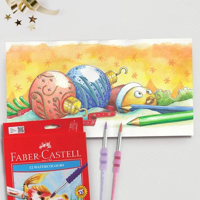 Gambar Faber Castell Kuas Cat Lukis 1314121 - Ungu