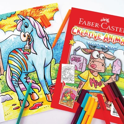Gambar Faber Castell Buku Mewarnai Creative Animals 104024