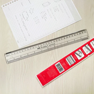 Gambar Faber Castell Penggaris Plastik 30 Cm Transparan