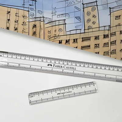 Gambar Faber Castell Penggaris Plastik 15 Cm Transparan