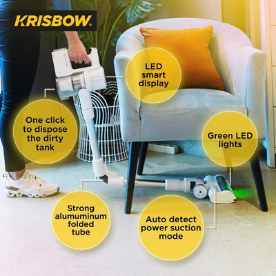 Gambar Krisbow Vacuum Cleaner Dry Cordless Stick Pro FRVCDB400W - Putih